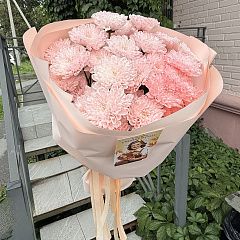 Букет нежно-розовых хризантем